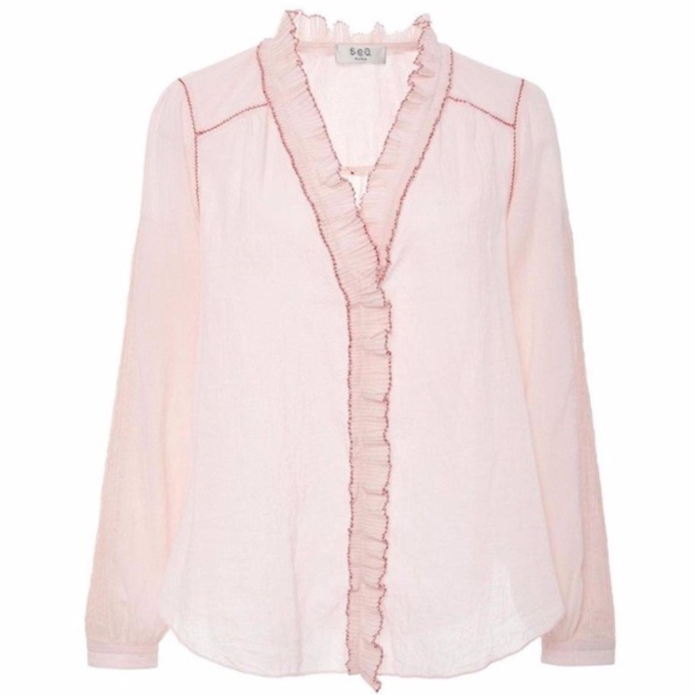 Sea NY Pink Ruffle Top